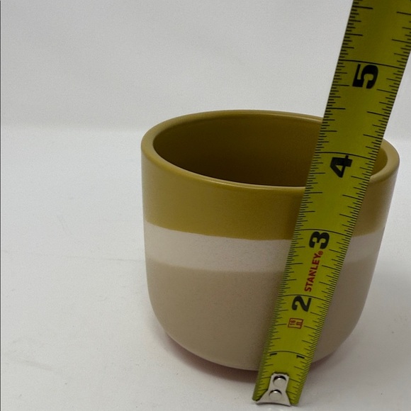Olive and Beige Ceramic Planters/Bowls   4x4” Brand New  Set of 2-Home Decor - Picture 10 of 11